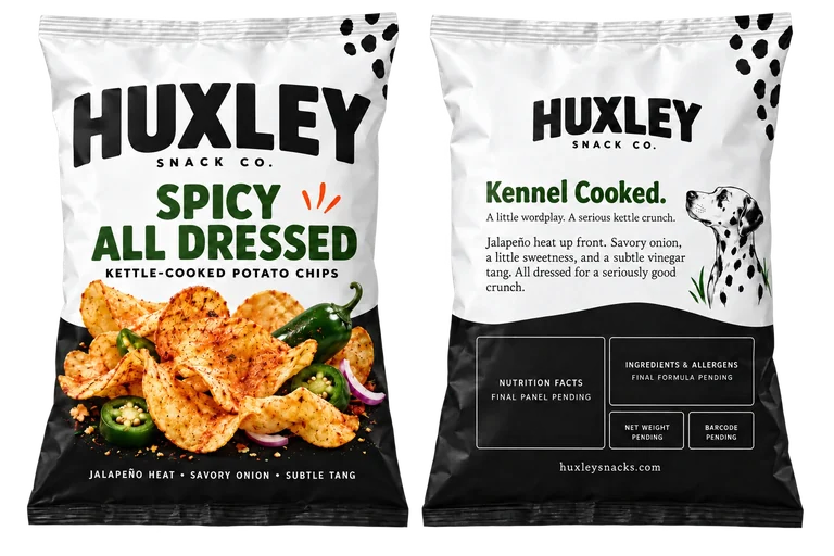 Huxley packaging concept, not a finished product
